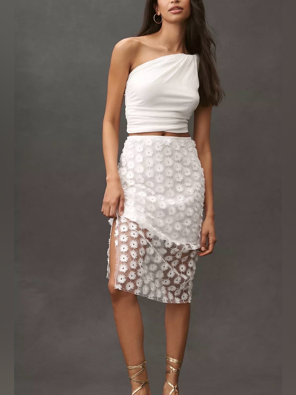 By Anthropologie 3D Texture Sheer
Slip Midi Skirt - SOLD OUT